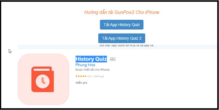 Tải app trung gian HistoryQuiz