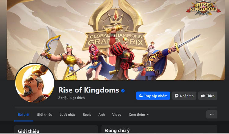 Theo dõi Fanpage Rise of Kingdoms và tham gia sự kiện nhận code